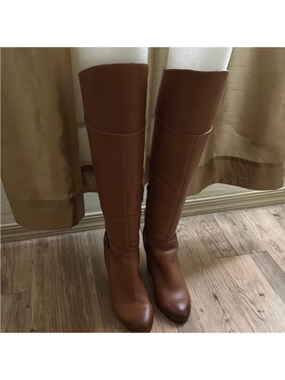 Vince Camuto Tall Tan Leather Riding Boots